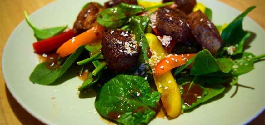 Tasty Tuesday: Crispy Tofu Spinach Salad